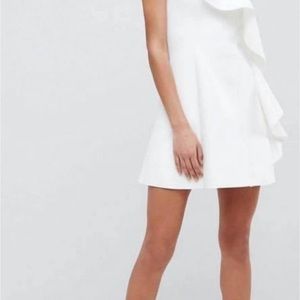 ASOS white asymmetrical scrub dress